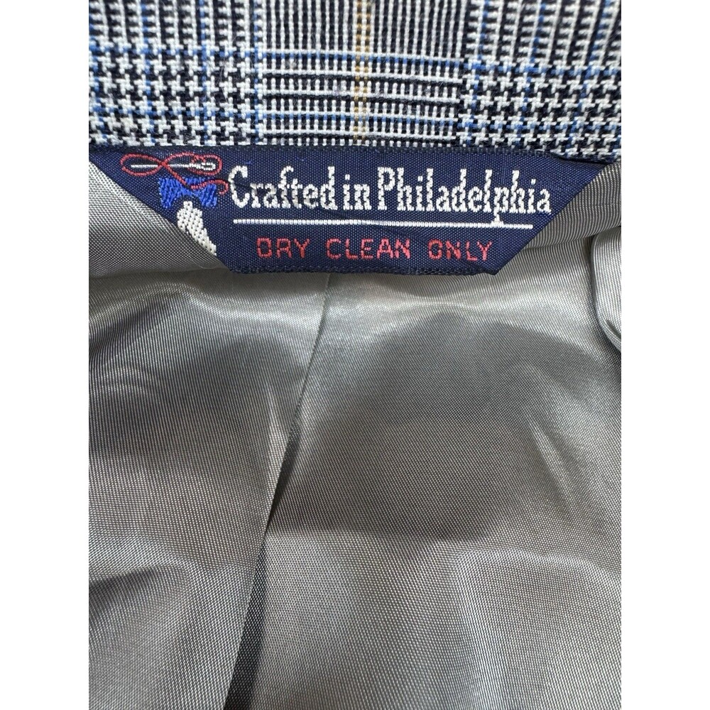 1970s Tweed 3 Piece Suit Gray Prince of Wales Glen Plaid Check 44L 38x33 Union - Picture 9 of 16